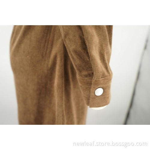 Elegant Slim Fit Cord 16W Hemdkleid